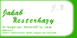 jakab mesterhazy business card